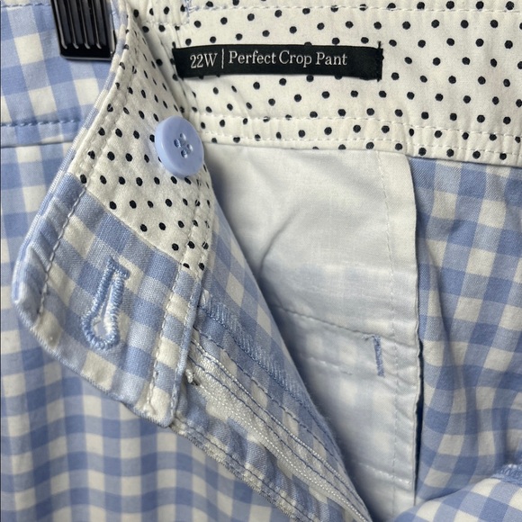 Talbots Perfect Crop Pant gingham blue & white checkered ankle pants NWT - Picture 6 of 13